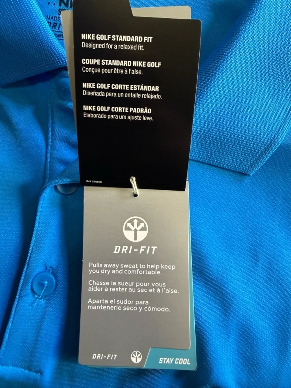 Nike Golf Dri-FIT Polo NWT XL Blue Standard Fit